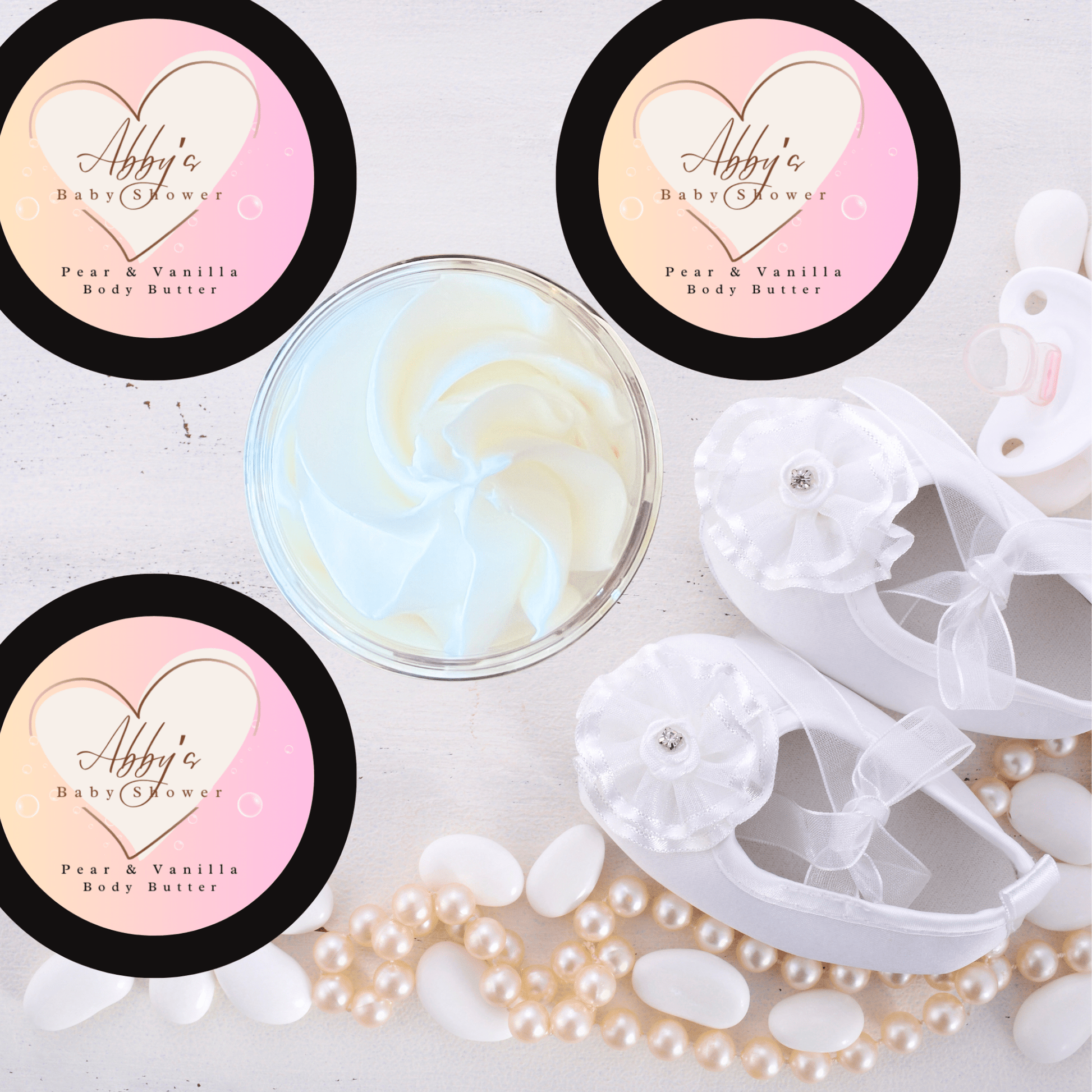 Personalized Baby Shower Favors ~ White Whipped Body Butter - Whipped Up Bath & Body Personalized Baby Shower Favors ~ White Whipped Body Butter - Whipped Up Bath & Body