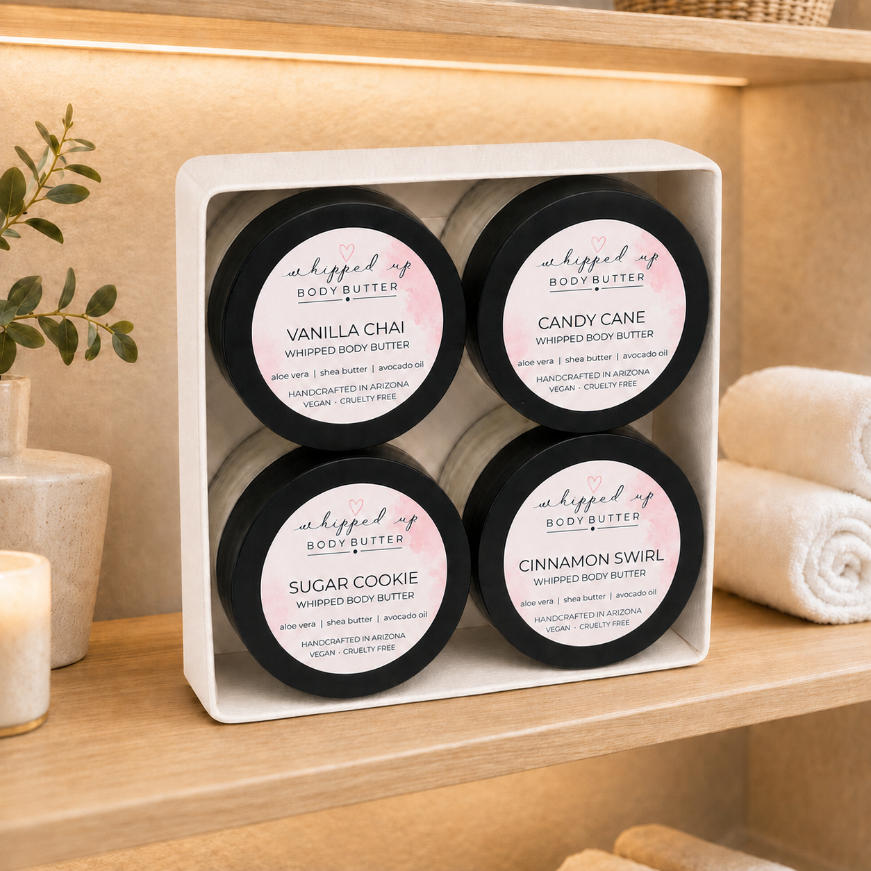 Body Butter Seasonal Sampler Set – 4 Pack of 1 oz Minis